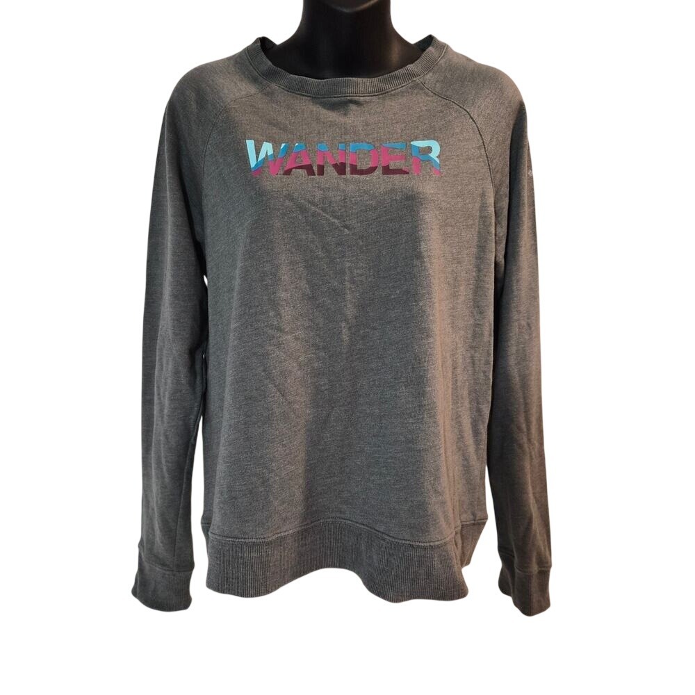Columbia Wander Graphic Crewneck Sweatshirt Gray Raglan XL0709 Medium